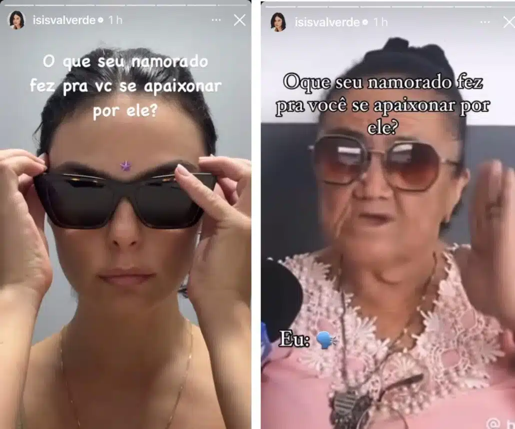 A atriz Isis Valverde compartilhou um meme ao contar como o marido a conquistou