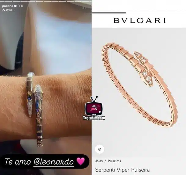 Leonardo presenteou Poliana Rocha