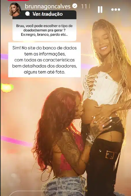 Ludmilla e Brunna respondendo sobre o doador