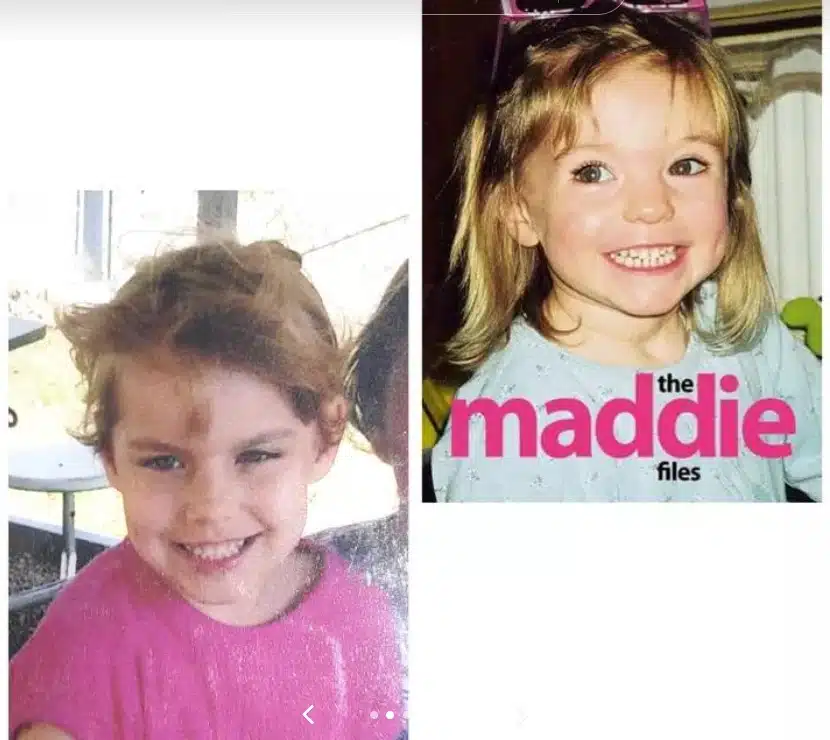 Eugenea comparando foto sua de criança com Madeleine McCann