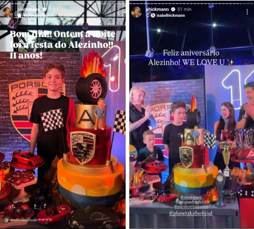 Filho de Ana Hickmann celebrou seus 11 anos e ganhou uma linda festa e impressionou
