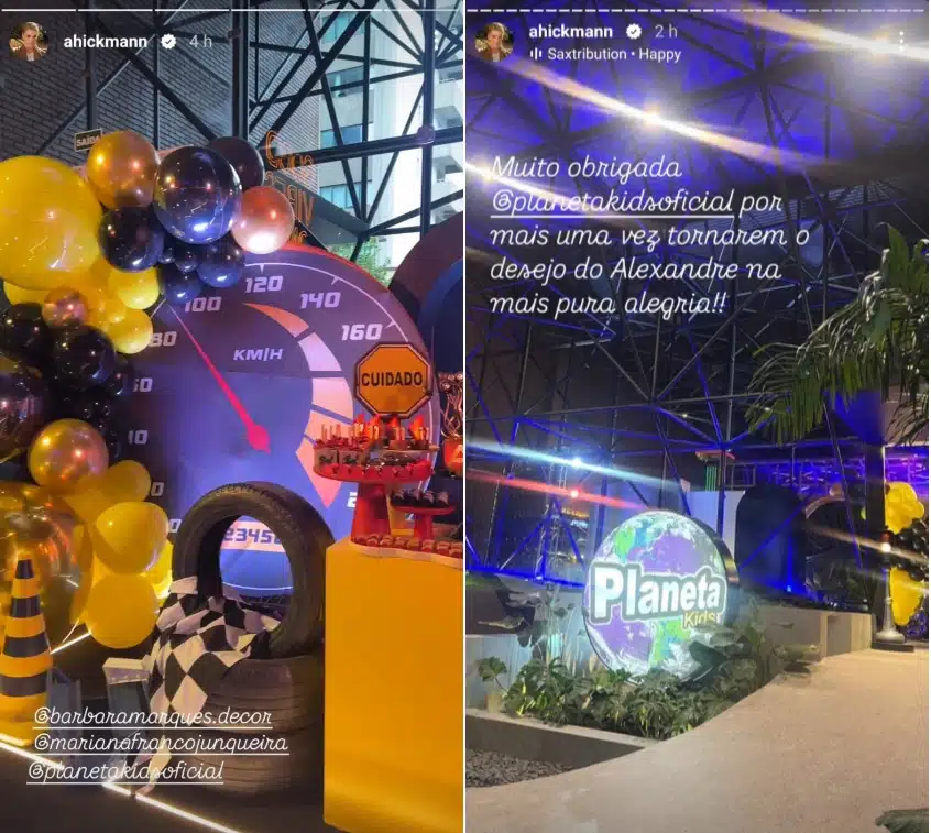 Ana Hickmann impressiona ao mostrar detalhe da decoração da festa de aniversario do seu filho