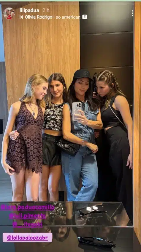 Esposa de Daniel leva as filhas mais velha para noite de festival de música e surpreende