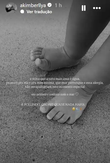 Bebê de Amanda KImberlly e Neymar Jr conhecendo o mar
