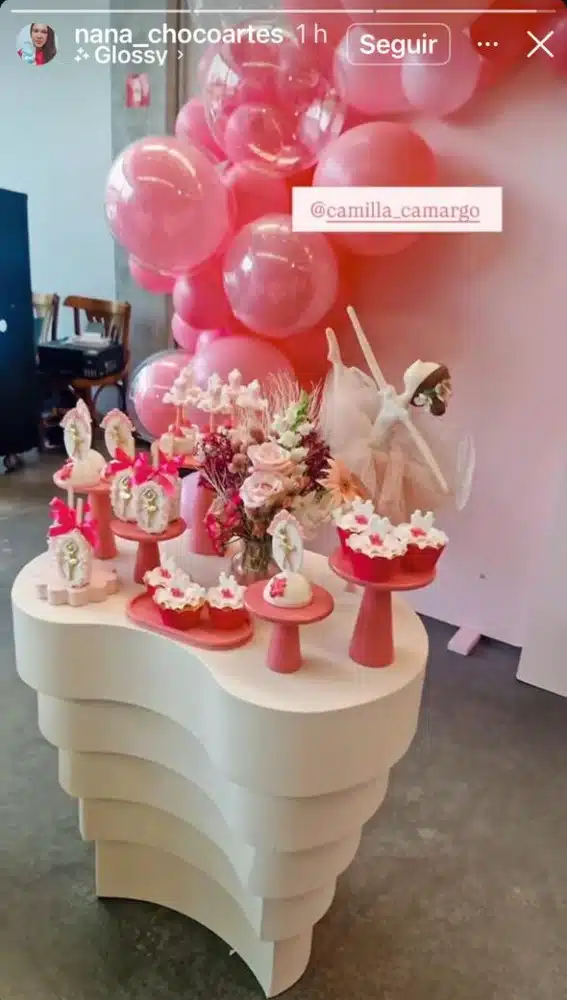 Detalhes da decoração do aniversário de 6 anos da filha de Camilla Camargo