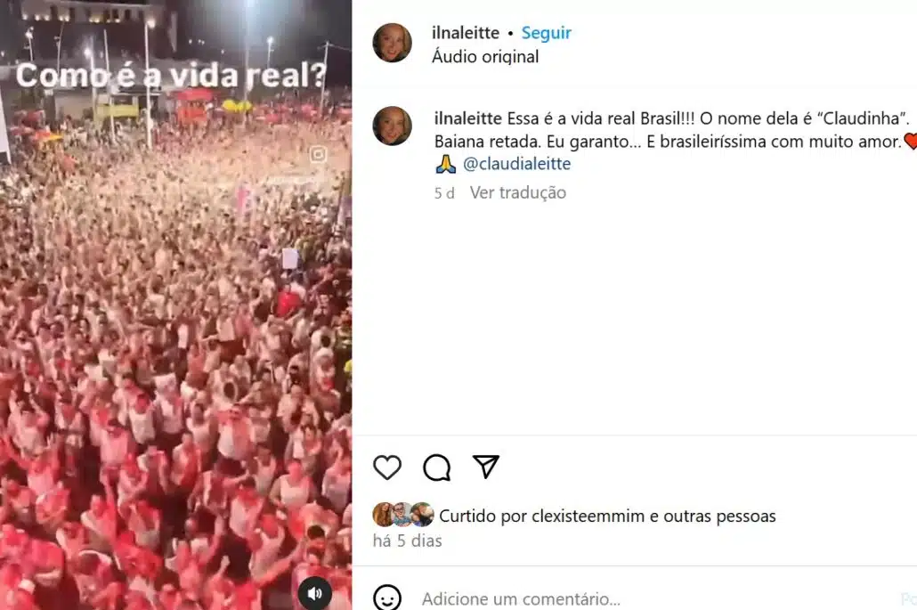 Mãe de Claudia Leitte apoiando a sua filha