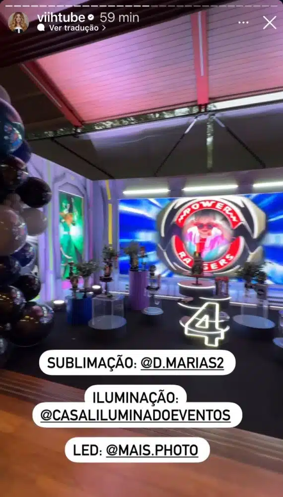Eliezer escolheu os Power Rangers como tema da festa de 4 meses do bebê