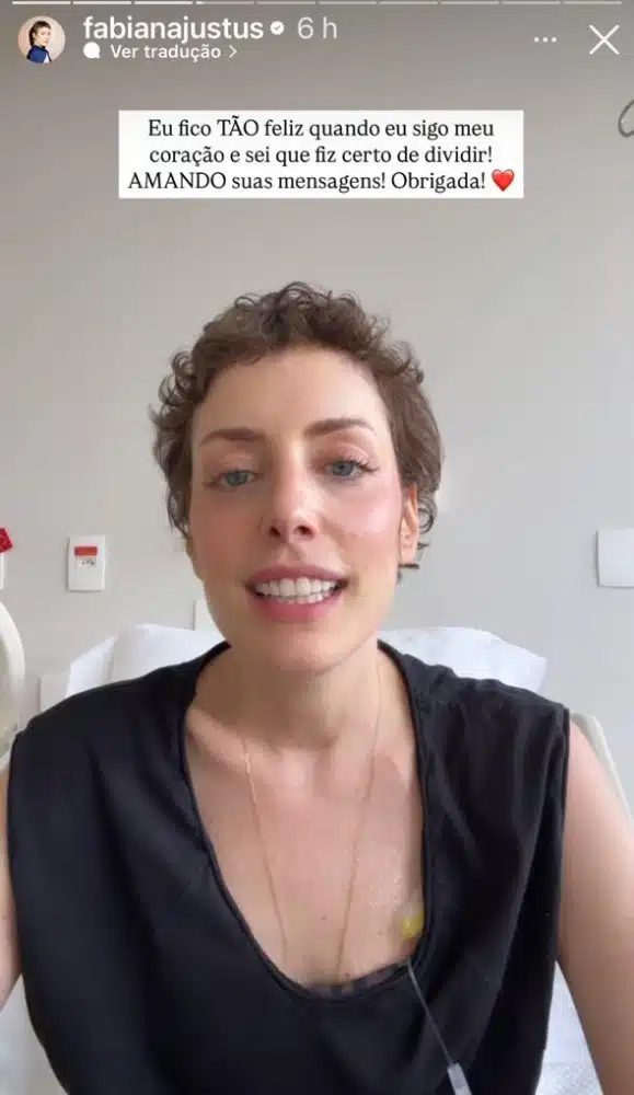 Fabiana Justus falou sobre uma complicação em seu transplante 