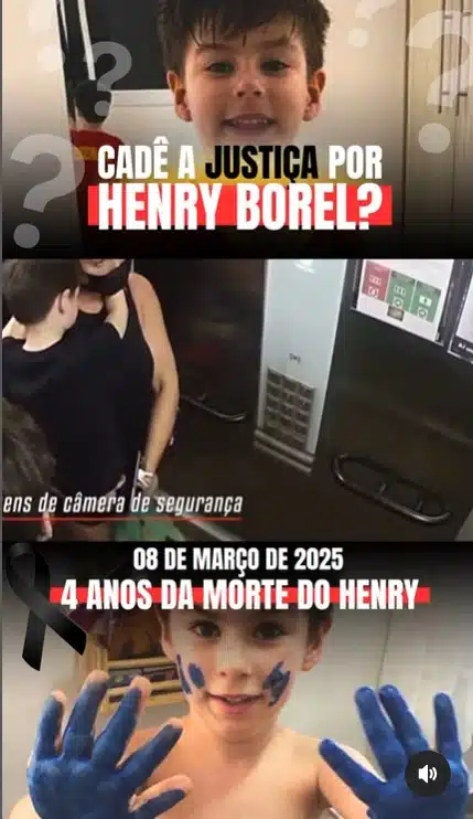 Henry Borel no elevador com a mãe e o padrasto