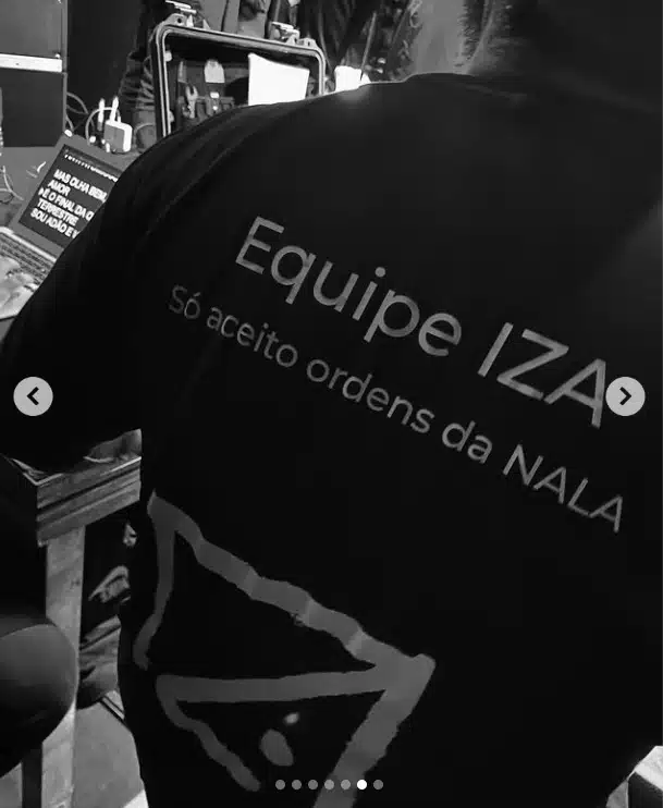 Yuri Lima mostrando que faz parte da equipe de Iza