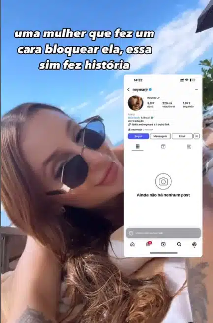 Neymar Jr bloqueou modelo Any Awuada nas redes sociais