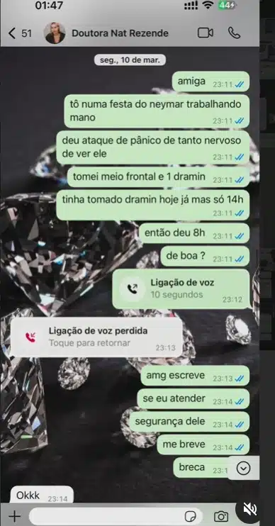 Modelo que diz ter ficado com Neymar Jr mostrou a suposta prova