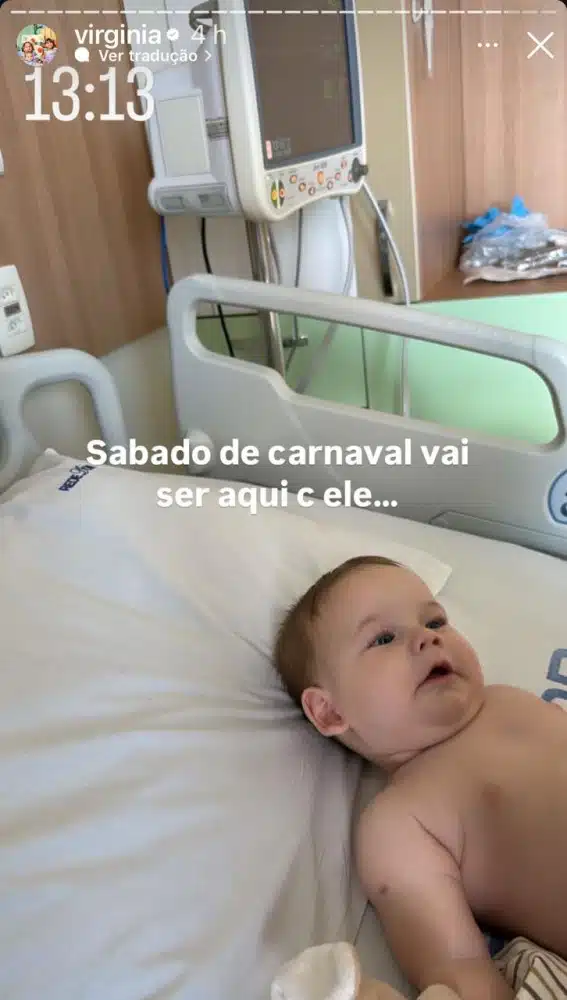 Neste sábado (01), Virgínia Fonseca mostrou seu caçula no hospital