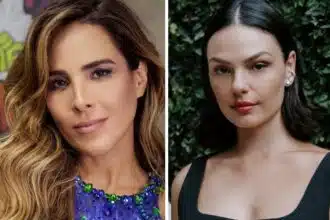 Filhos de Wanessa Camargo visitam set de filmagens com Isis Valverde