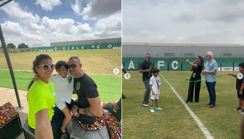Kelly Kely mostra filho caçula com time de futebol na Angola e encanta