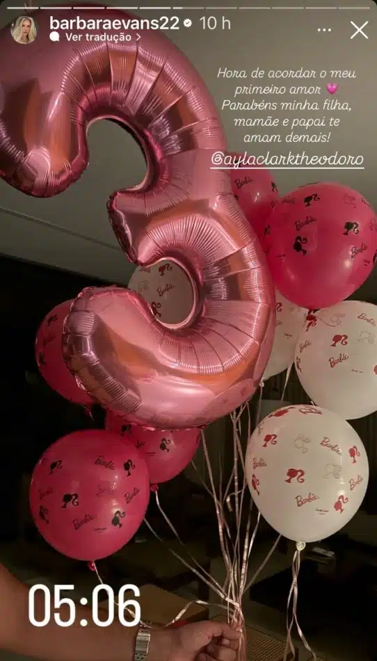 Bárbara Evans fez uma surpresa para filha ao acordar