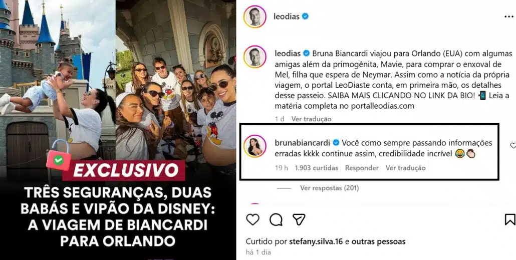 Bruna Biancardi respondeu notícias envolvendo o seu nome