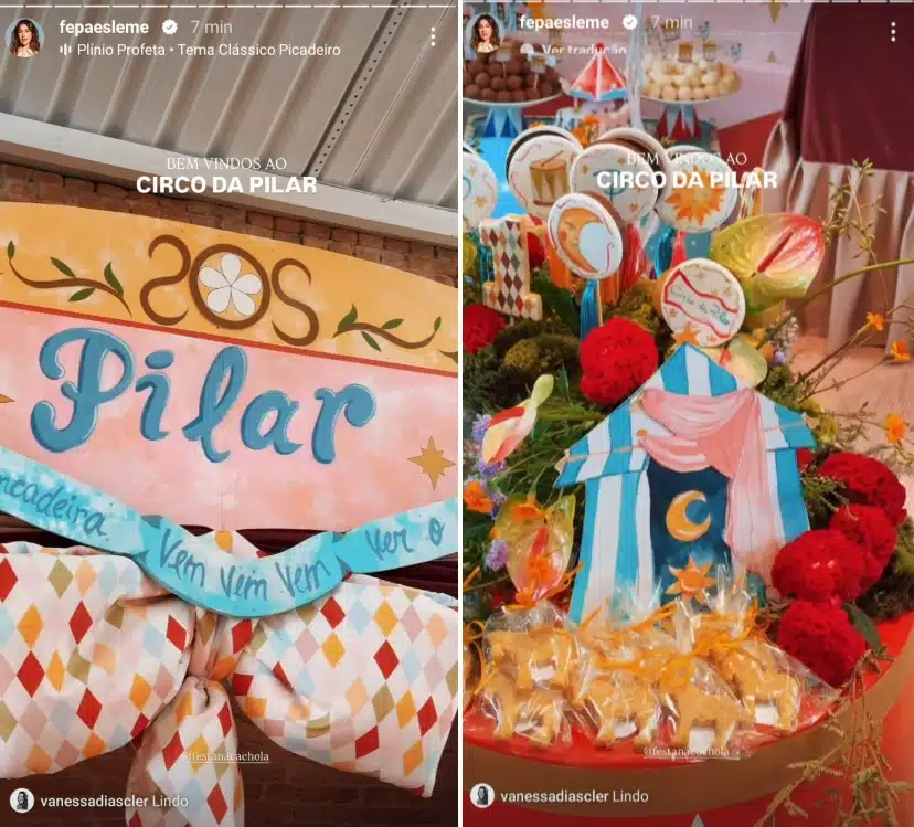 Fernanda Paes Leme mostra detalhes da festa de 1 ano da filha 
