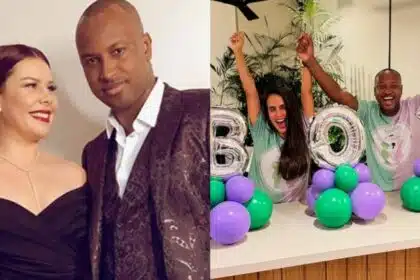 Fernanda Souza surpreendeu com sua atitude no chá revelação de Thiaguinho