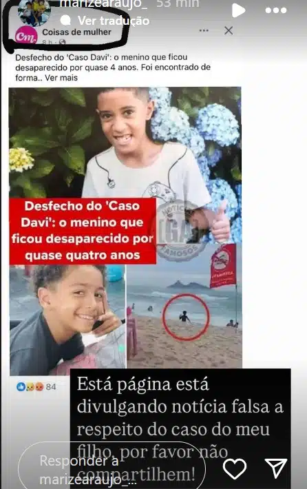 Mãe de Edson Davi ressaltou que o filho não foi achado