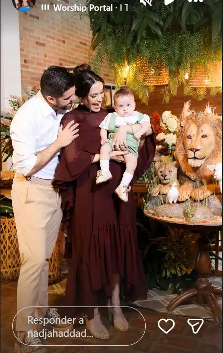 Nadja Haddad celebrou um ano de seu filho