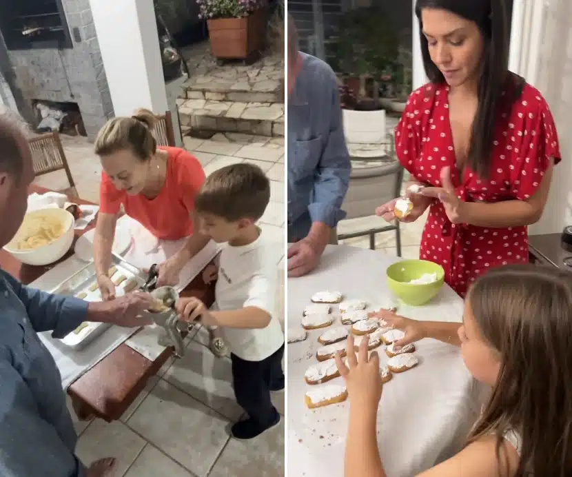 : Thaís Fersoza mostra seus filhos fazendo biscoitos com os avós e surpreende
