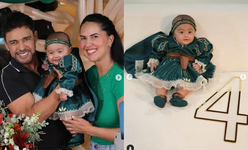 Zezé Di Camargo e Graciele Lacerda celebram os 4 meses de sua bebê com linda festa e impressionam 