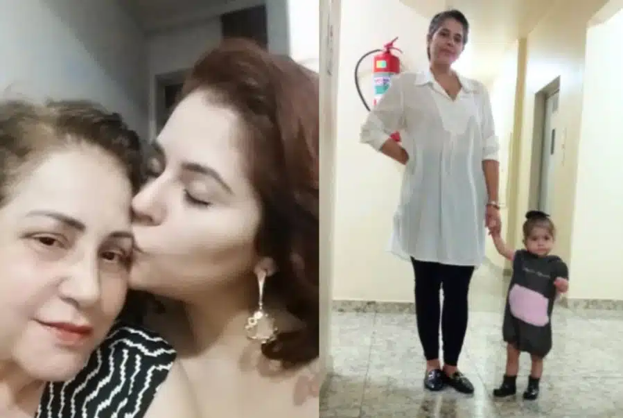 Avó Cristiana Antonini, neta e filha antes de tudo acontecer