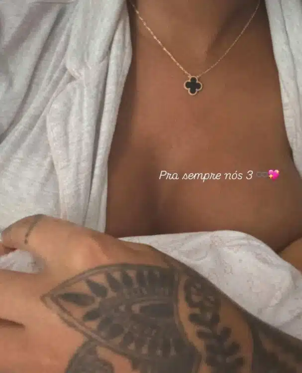 Brunna Gonçalves revelou parte das bochechas de sua bebê