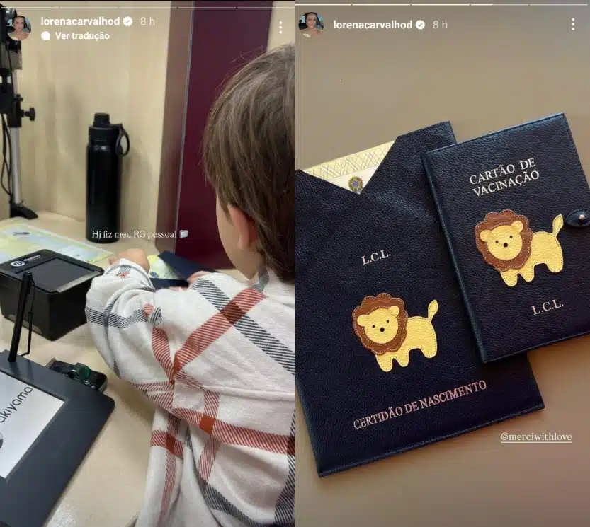Filho de Lucas Lucco e Lorena Carvalho tirando seu primeiro documento e impressiona