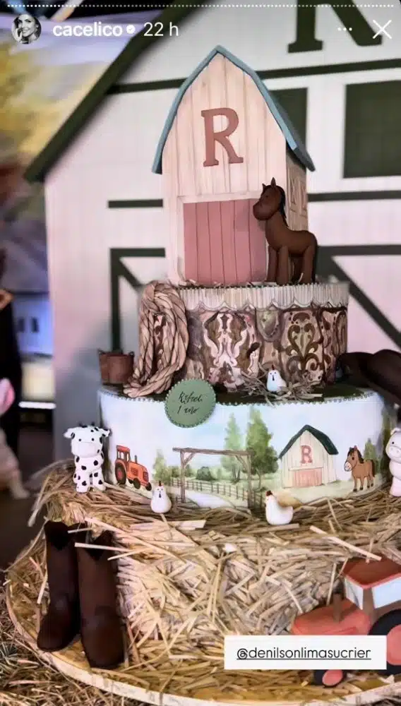 O lindo bolo da festa do Rafael, bebê da ex de Kaká