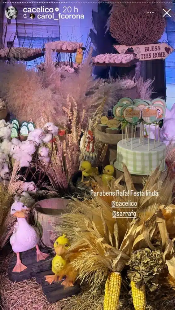 A festa de fazenda do filho caçula de Carol Celico, ex-esposa de Kaká