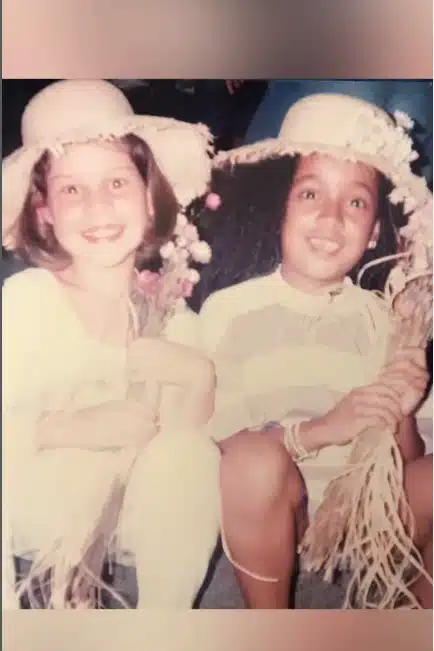 Fernanda Souza e Aretha Oliveira quando eram crianças