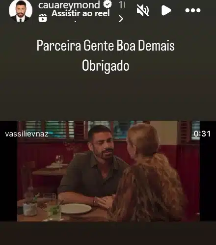 Cauã Reymond apareceu com sua filha com Grazi Massafera e mandou indireta
