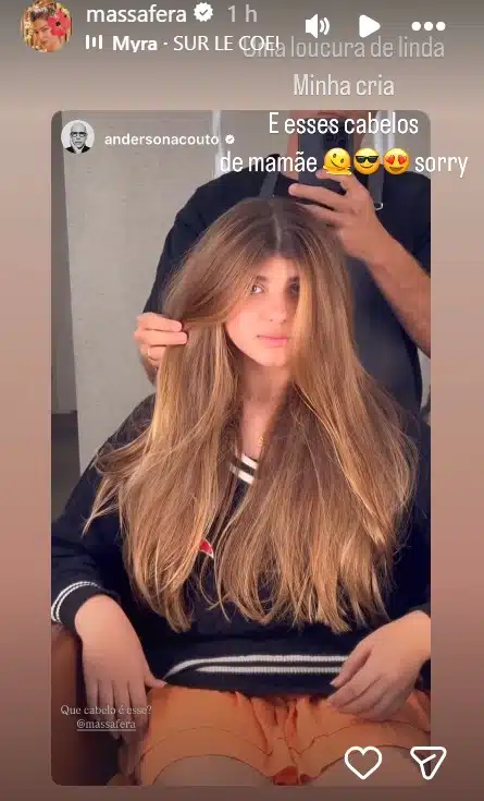 Filha de Grazi Massafera mostrando novo visual loiro