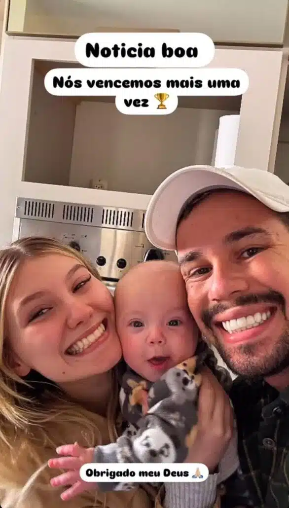 Isabel Veloso mostra seu bebê e conta que entrou em remissão