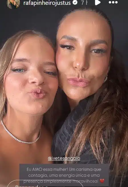 Ivete Sangalo ao lado de Rafaella Justus