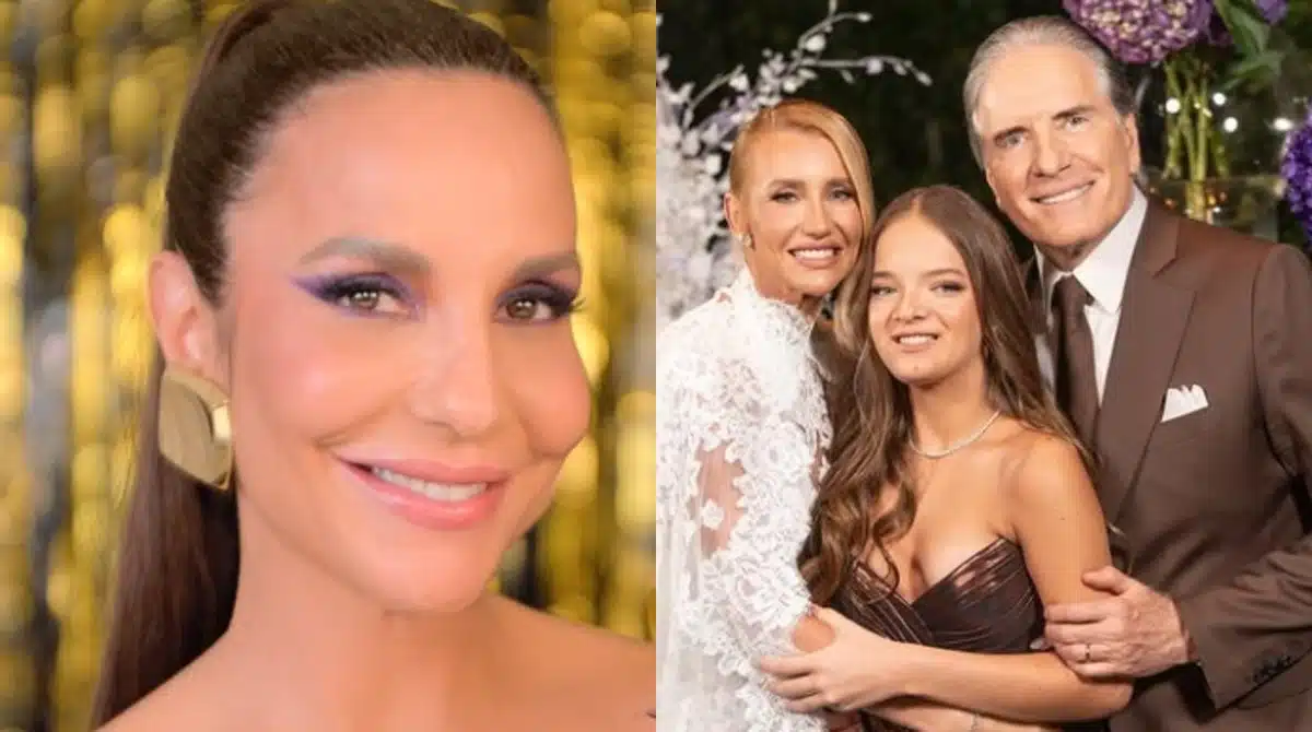 Ivete Sangalo surgiu com as filhas de Roberto Justus em um casamento