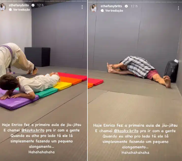 Kayky Brito acompanha a primeira aula de jiu-jitsu do sobrinho e surpreende