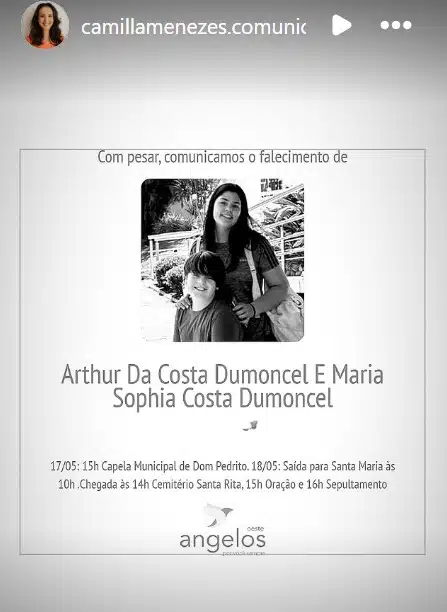 Filha de Mano Menezes falando da partida dos enteados