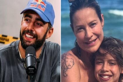 Pedro Scooby encanta ao surgir surfando com sue filho com Luana Piovani e se declara