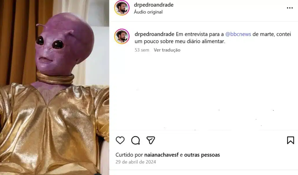 Namorado de Sandy falando sobre ETs. 