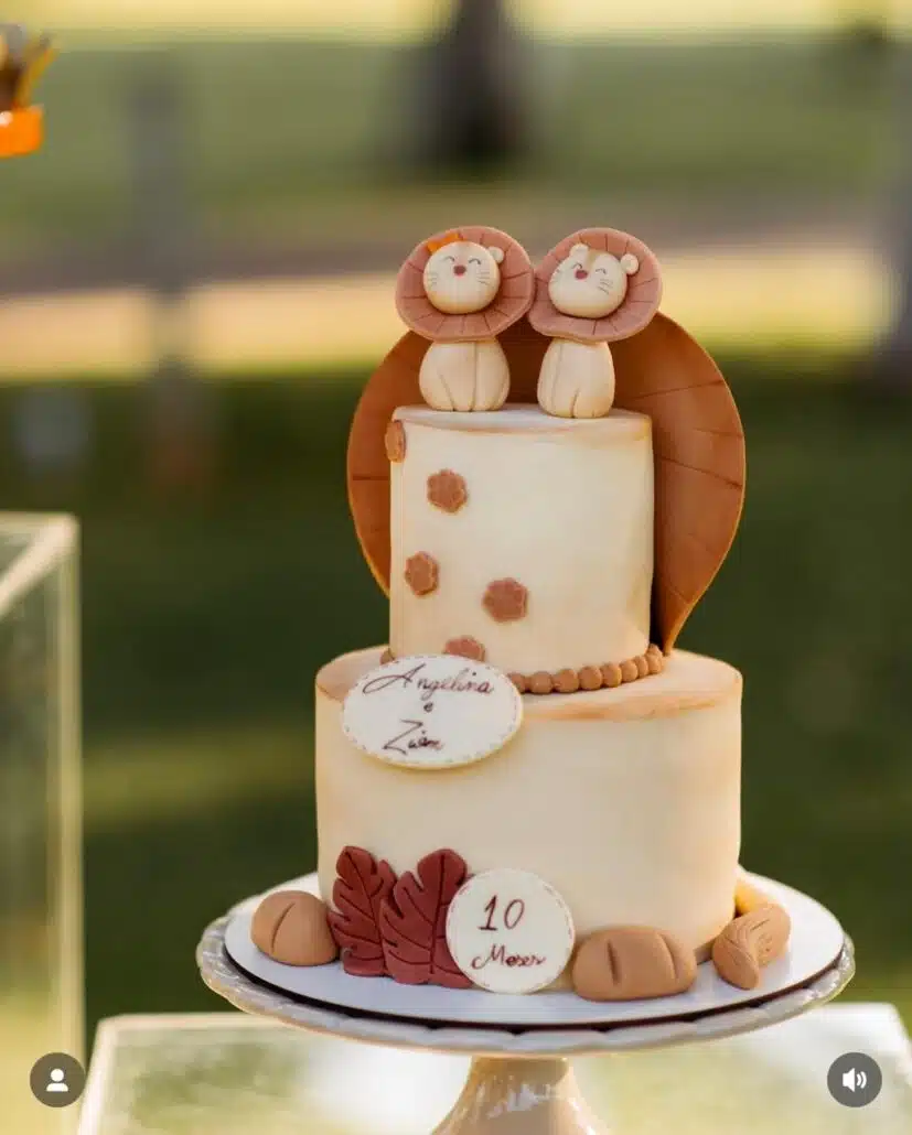 O bolo de mesversário dos filhos gêmeos de Sorocaba