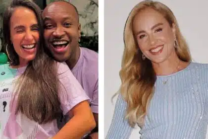 Carol e Thiaguinho exibem gravidez em foto com Angélica