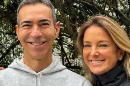 César Tralli mostra fotos de infância e de sua mãe para a filha com Tici e encanta
