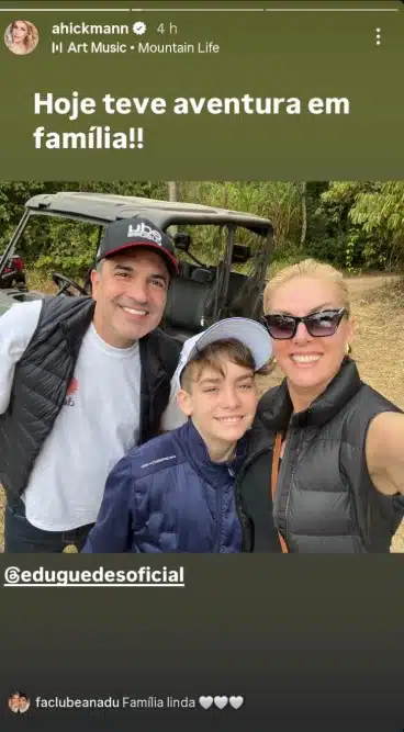 Ana Hickmann encanta ao surgir com seu filho e Edu Guedes e impressiona 