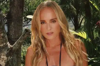 Angélica mostra os filhos surfando em piscina de hotel de luxo