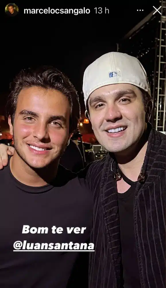 Marcelo Sangalo, filho de Ivete, junto com Luan Santana 