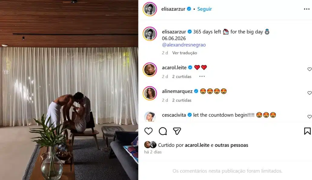 Ex-marido de Marina Ruy Barbosa falando a data do casamento