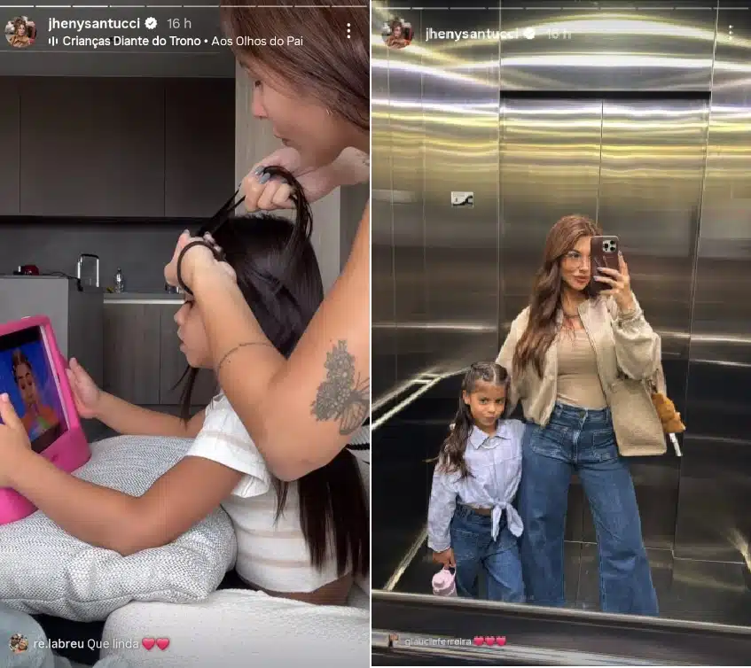 Jheny Santucci faz penteado na filha de Arthur Aguiar e mostra resultado e surpreende
